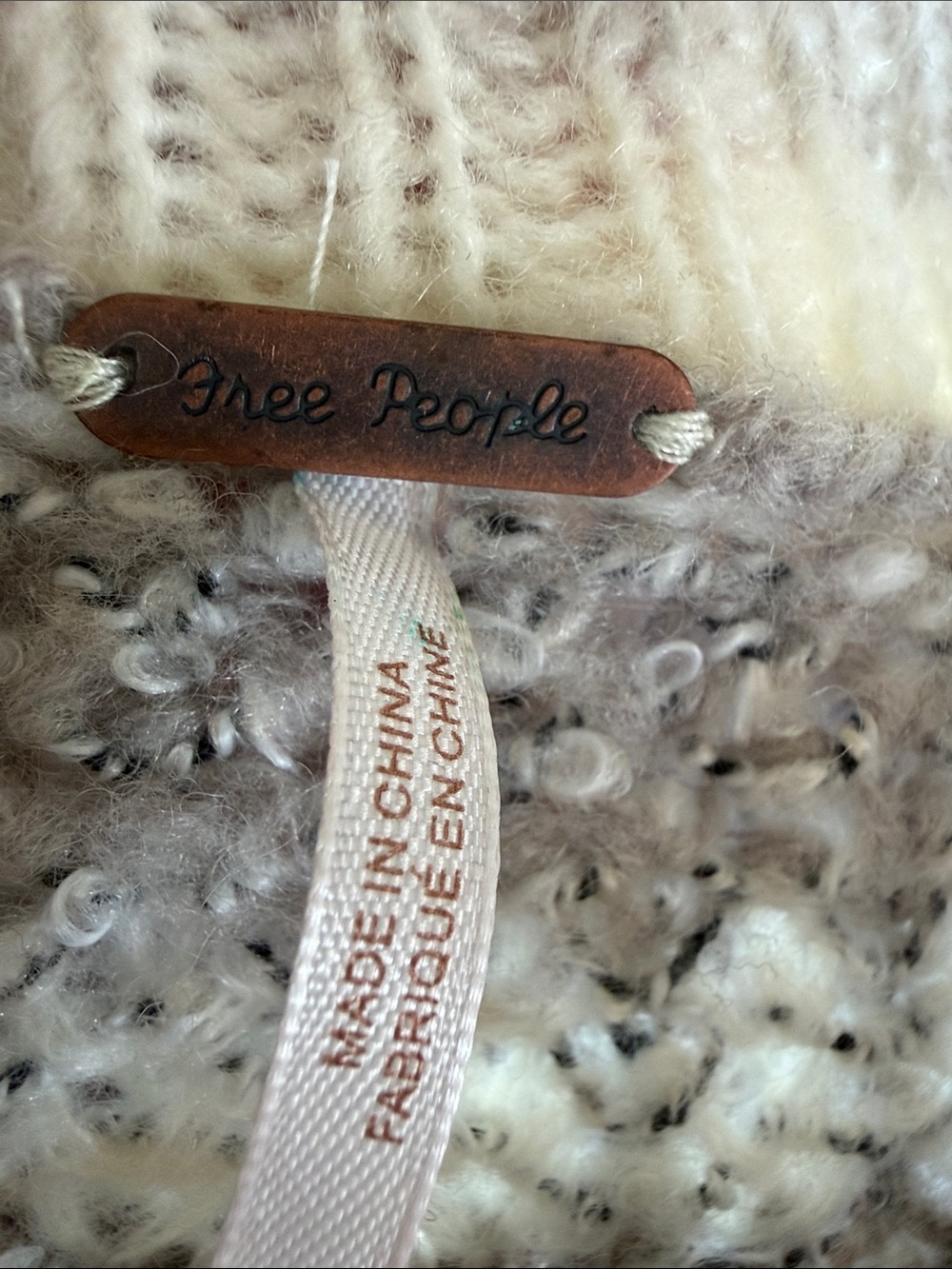Free People Home For The Holidays Sweater Wool Blend Cream Taupe Fair Isle - Picture 4 of 7